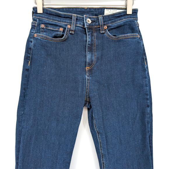 Rag & Bone Nina High Rise Skinny Dark Wash Stretch Jeans Marine Blue Size 26 - Picture 3 of 10